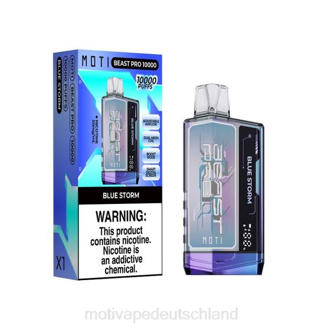 6L2V38 MOTI Beast Pro Einweg-Vaporizer (5 %, 10.000 Züge) blauer Sturm | MOTI vape review