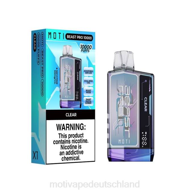6L2V41 MOTI Beast Pro Einweg-Vaporizer (5 %, 10.000 Züge) klar | MOTI vape Deutschland