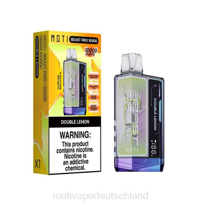 6L2V43 MOTI Beast Pro Einweg-Vaporizer (5 %, 10.000 Züge) doppelte Zitrone | MOTI Deutschland