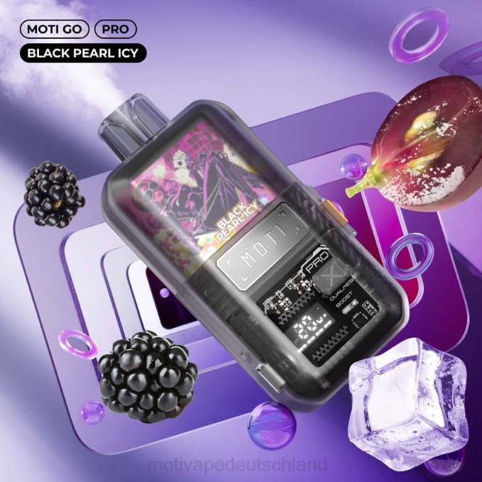 6L2V12 MOTI Go Pro Einweg-Vaporizer (5 %, 12.000 Züge) schwarzes Perlmutt | MOTI vape Berlin