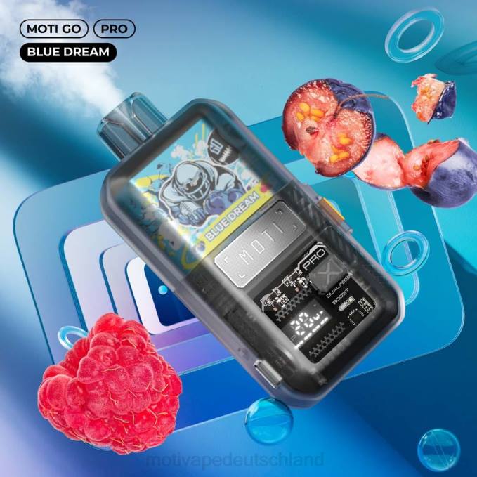 6L2V13 MOTI Go Pro Einweg-Vaporizer (5 %, 12.000 Züge) blauer Traum | MOTI Deutschland