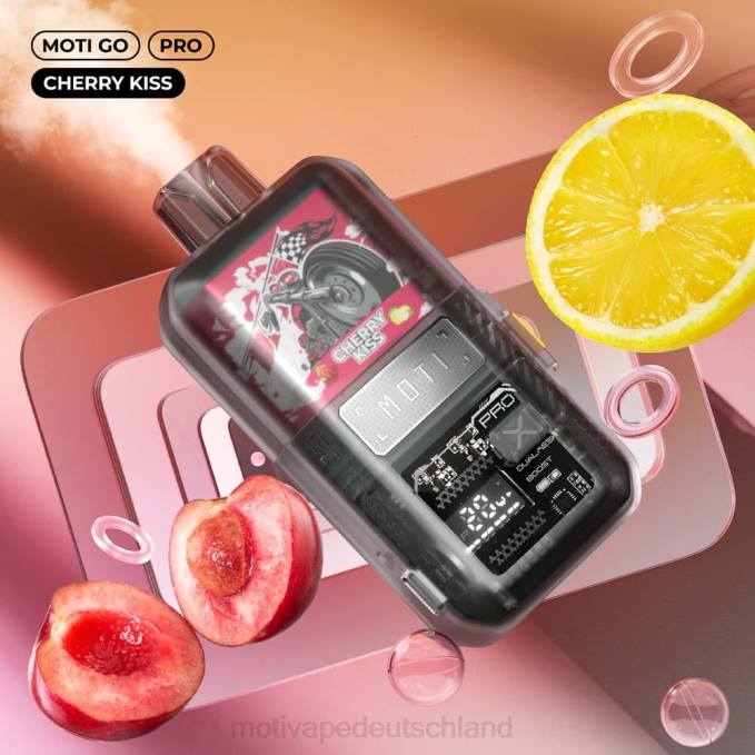 6L2V15 MOTI Go Pro Einweg-Vaporizer (5 %, 12.000 Züge) Kirschkuss | MOTI vape pod