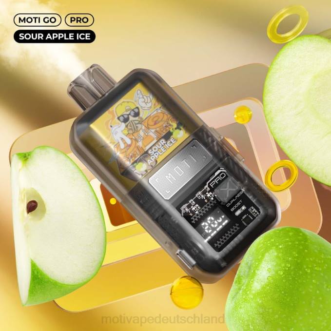 6L2V20 MOTI Go Pro Einweg-Vaporizer (5 %, 12.000 Züge) saures Apfeleis | MOTI kaufen Deutschland
