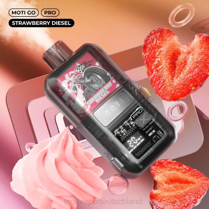 6L2V21 MOTI Go Pro Einweg-Vaporizer (5 %, 12.000 Züge) Erdbeerdiesel | MOTI vape Deutschland