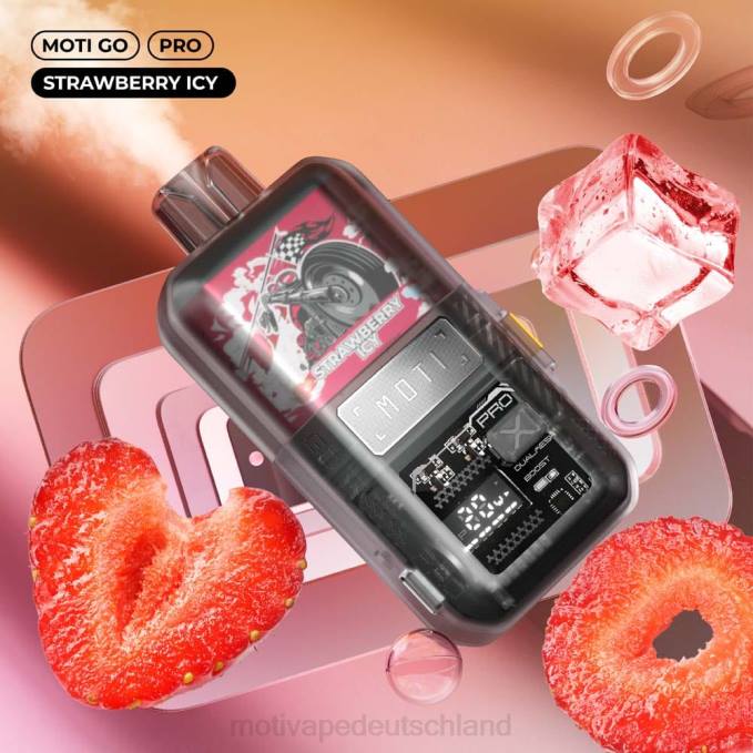 6L2V22 MOTI Go Pro Einweg-Vaporizer (5 %, 12.000 Züge) Erdbeereis | MOTI vape Berlin