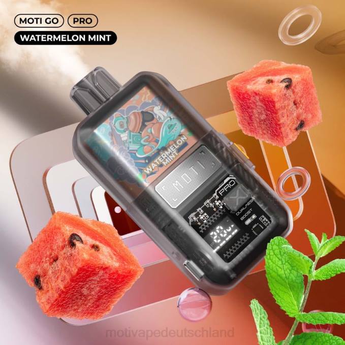 6L2V25 MOTI Go Pro Einweg-Vaporizer (5 %, 12.000 Züge) Wassermelonenminze | MOTI vape pod