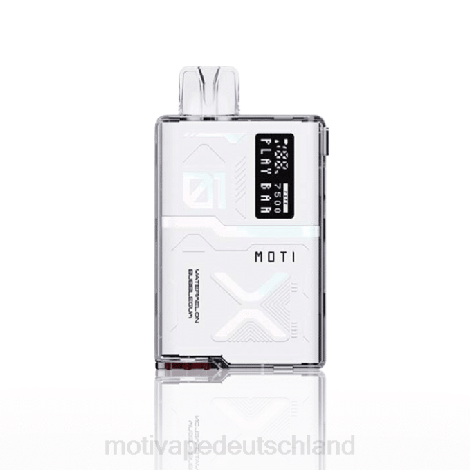 6L2V53 MOTI Play Bar 7500 Einweg-Vaporizer (5 %, 7500 Züge) Wassermelonen-Kaugummi | MOTI Deutschland