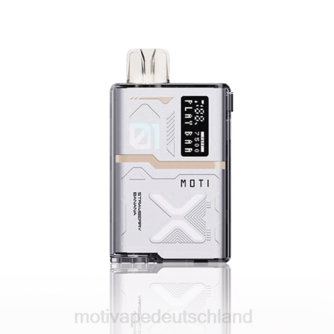 6L2V55 MOTI Play Bar 7500 Einweg-Vaporizer (5 %, 7500 Züge) Erdbeere Banane | MOTI vape pod