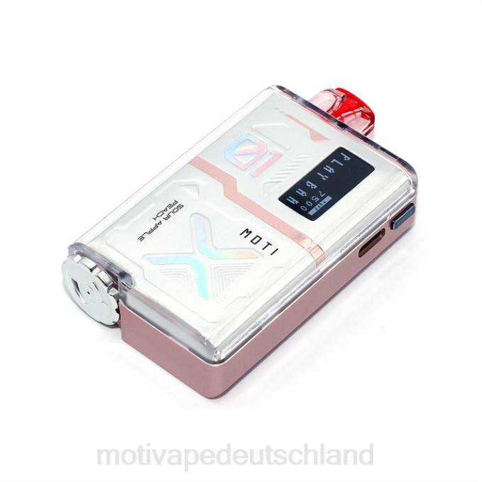 6L2V56 MOTI Play Bar 7500 Einweg-Vaporizer (5 %, 7500 Züge) saurer Apfel-Pfirsich | MOTI vape pop Deutschland