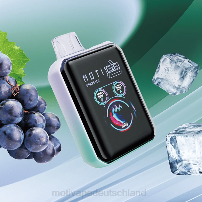 6L2V4 MOTI Triplus 20.000 Einweg-Vaporizer (5 %, 20.000 Züge) Traubeneis | MOTI vape kaufen