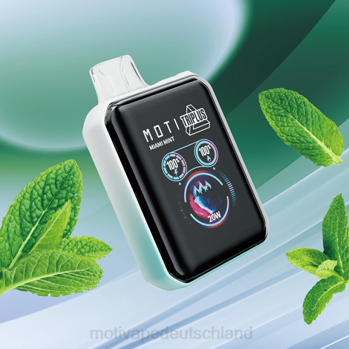 6L2V5 MOTI Triplus 20.000 Einweg-Vaporizer (5 %, 20.000 Züge) Miami-Minze | MOTI vape pod