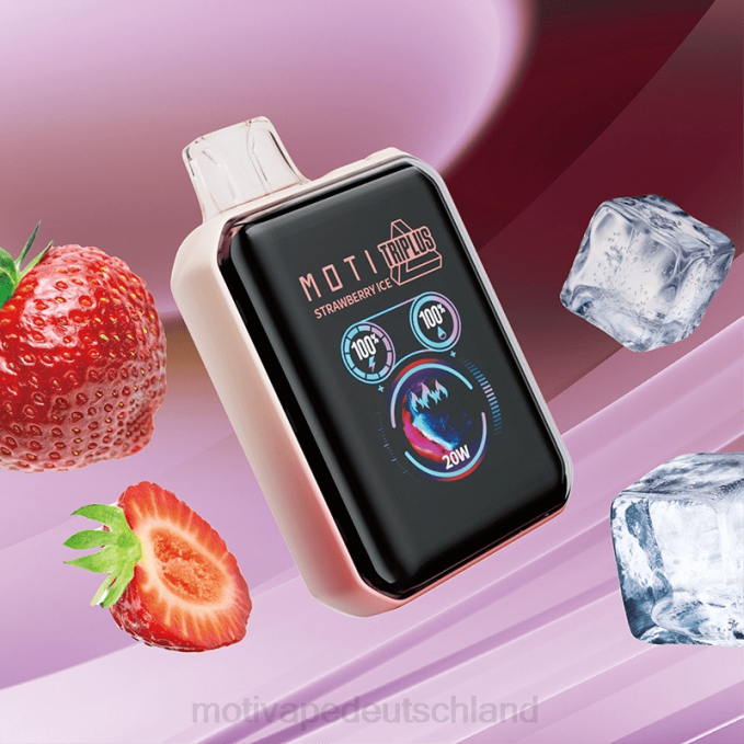 6L2V9 MOTI Triplus 20.000 Einweg-Vaporizer (5 %, 20.000 Züge) Erdbeereis | MOTI vape refill